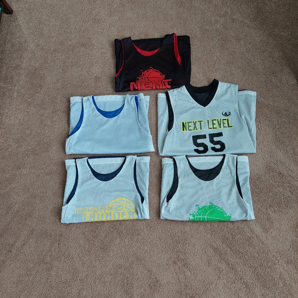 5 Youth Reversible Basketball Jerseys